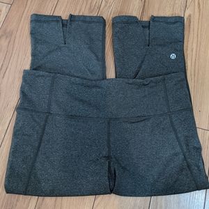 Lululemon cropped heather gray leggings size 10